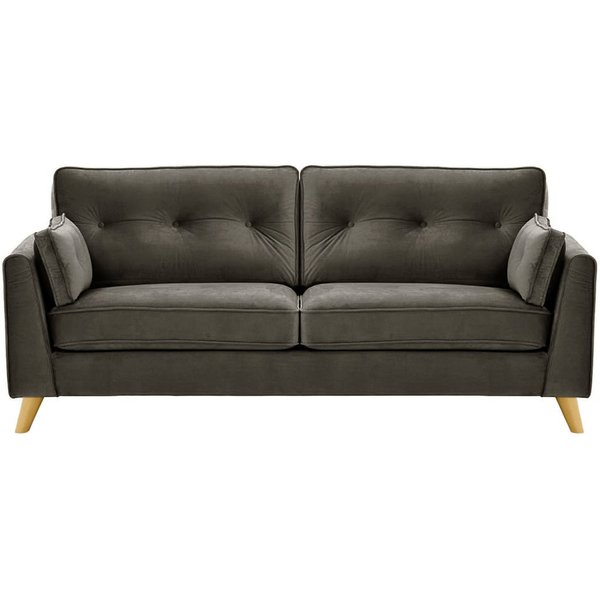 Magnus 3 Seater Sofa, graphite, Leg colour: like oak