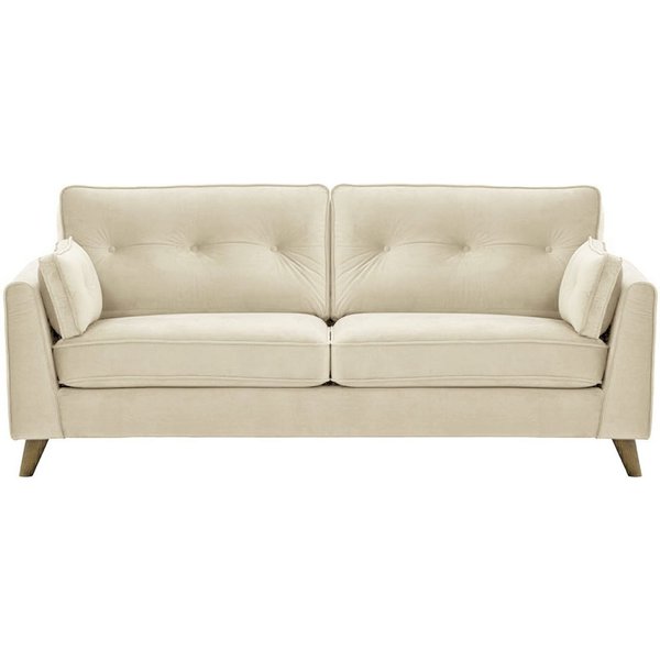 Magnus 3 Seater Sofa, light beige, Leg colour: wax black