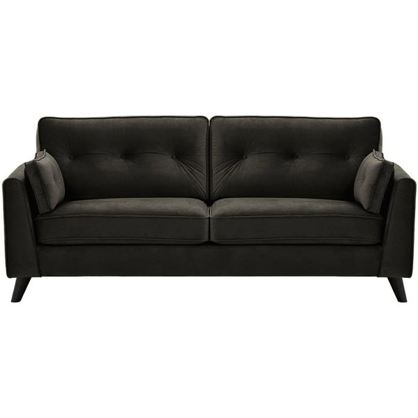 Magnus 3 Seater Sofa, black, Leg colour: black