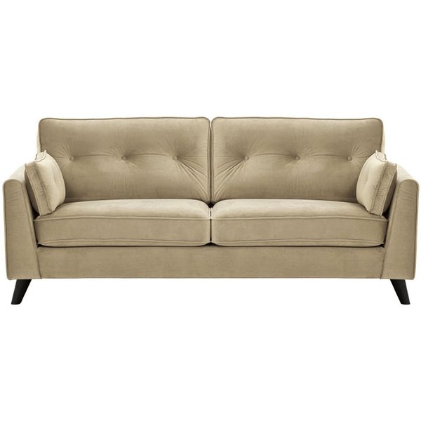Magnus 3 Seater Sofa, mink, Leg colour: black
