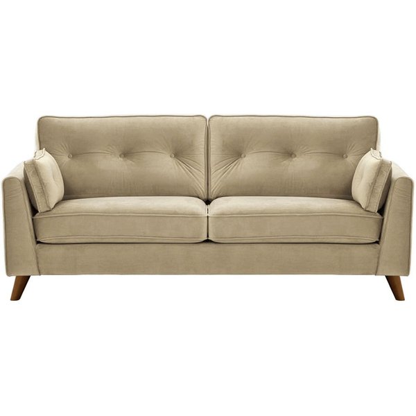 Magnus 3 Seater Sofa, mink, Leg colour: dark oak