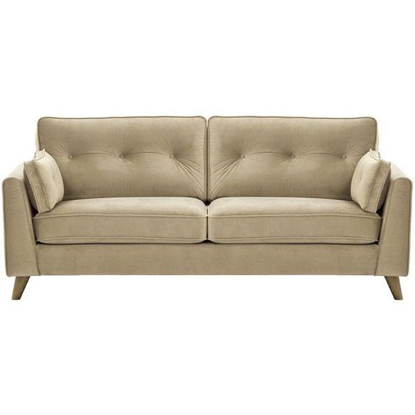 Magnus 3 Seater Sofa, mink, Leg colour: wax black