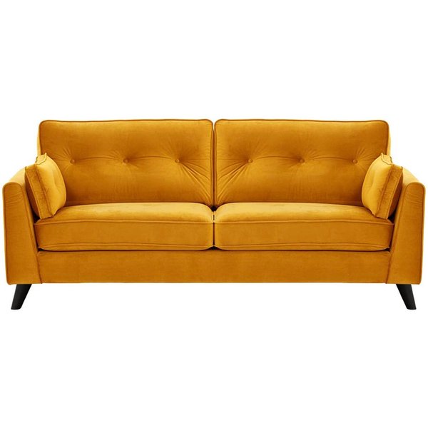 Magnus 3 Seater Sofa, mustard, Leg colour: black