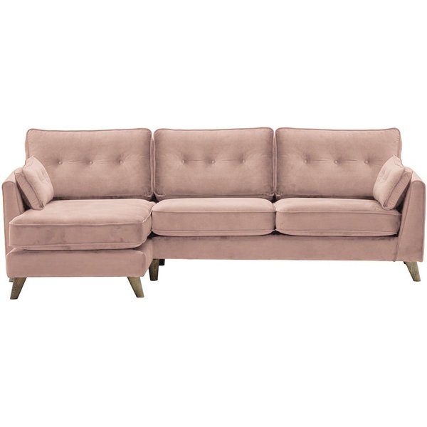 Magnus Left Hand Corner Sofa, lilac, Leg colour: wax black