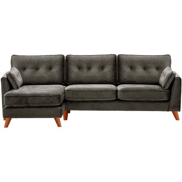 Magnus Left Hand Corner Sofa, graphite, Leg colour: aveo