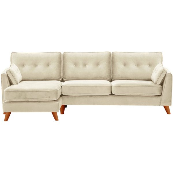 Magnus Left Hand Corner Sofa, light beige, Leg colour: aveo