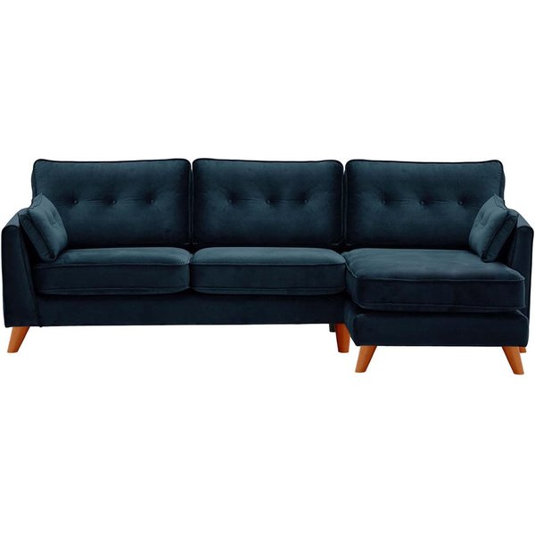 Magnus Right Hand Corner Sofa, blue, Leg colour: aveo