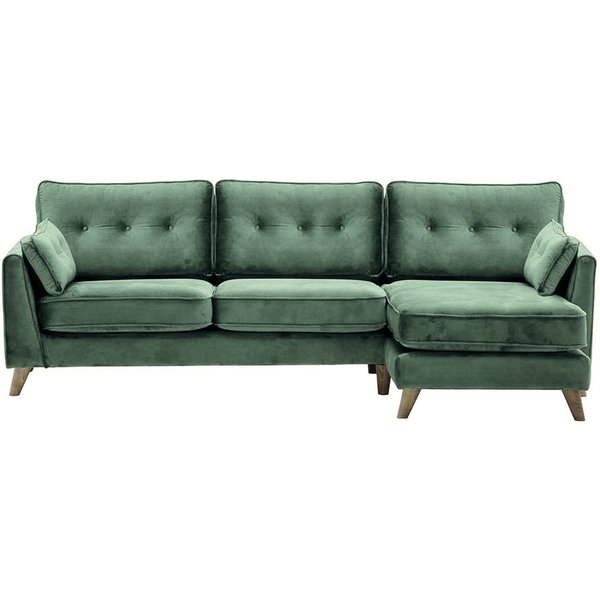 Magnus Right Hand Corner Sofa, dirty blue, Leg colour: wax black