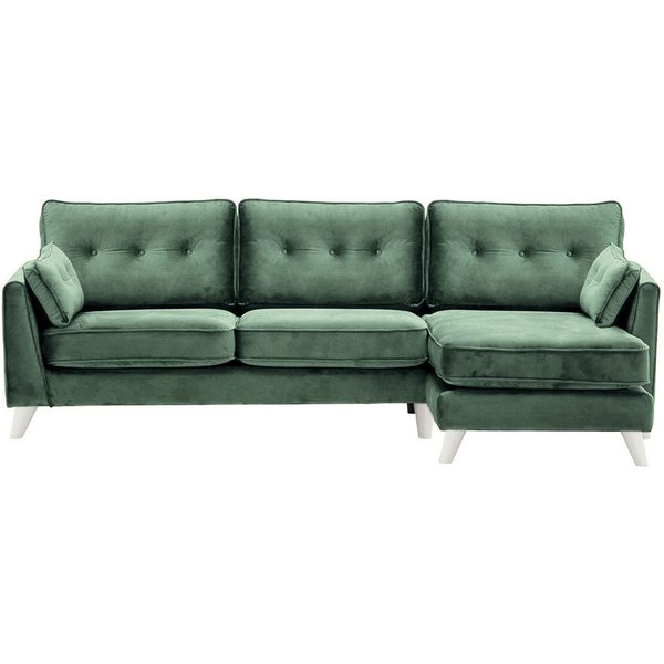 Magnus Right Hand Corner Sofa, dirty blue, Leg colour: white