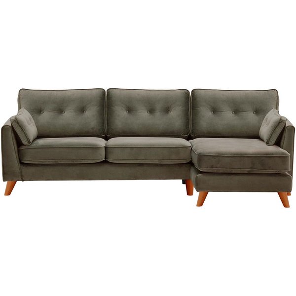 Magnus Right Hand Corner Sofa, grey, Leg colour: aveo