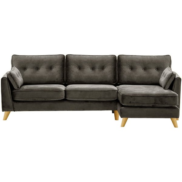 Magnus Right Hand Corner Sofa, graphite, Leg colour: like oak