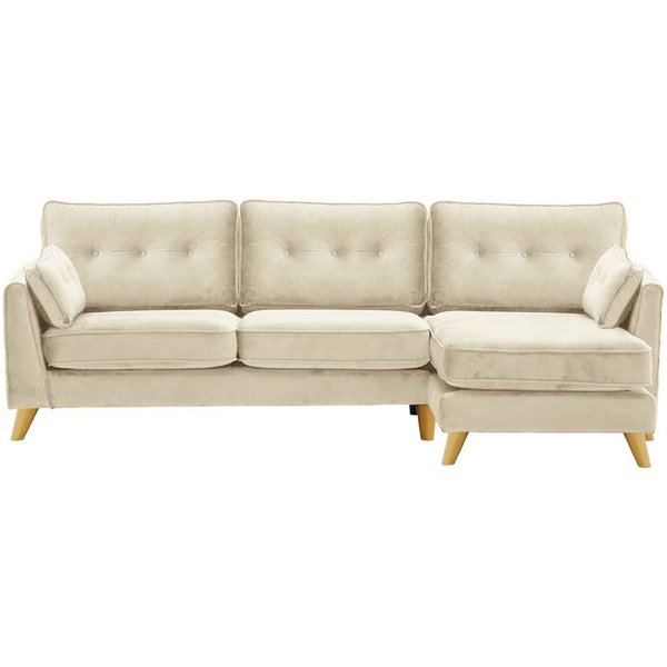 Magnus Right Hand Corner Sofa, light beige, Leg colour: like oak