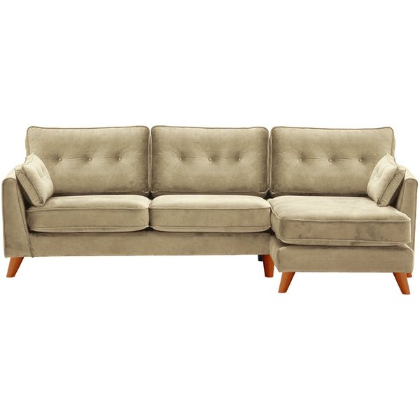 Magnus Right Hand Corner Sofa, mink, Leg colour: aveo