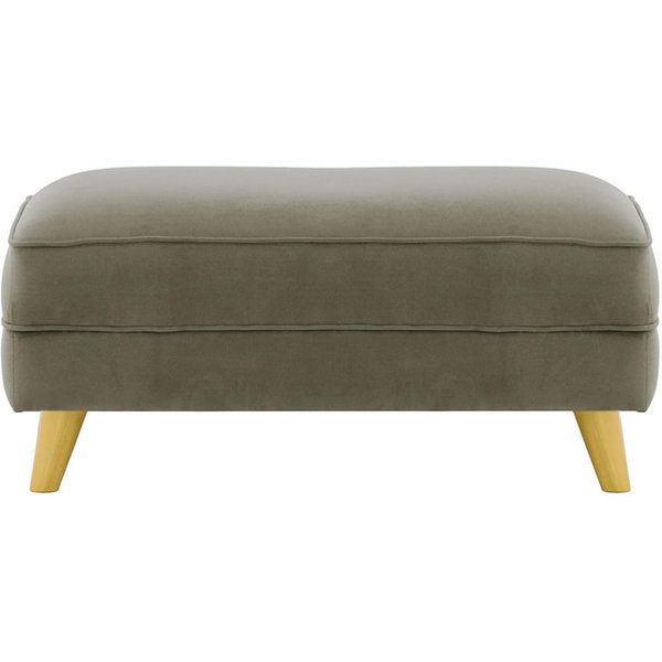 Magnus Footstool, grey, Leg colour: like oak