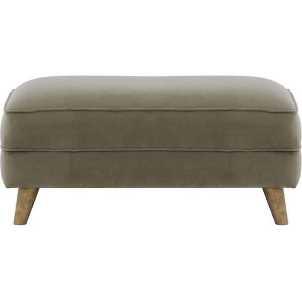 Magnus Footstool, grey, Leg colour: wax black
