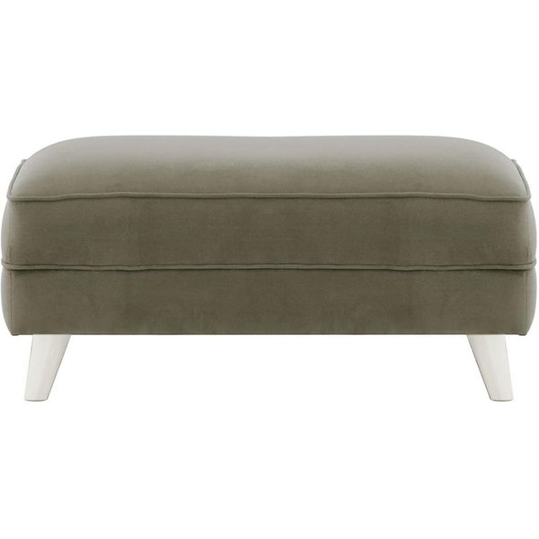 Magnus Footstool, grey, Leg colour: white