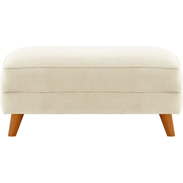 Magnus Footstool, light beige, Leg colour: aveo