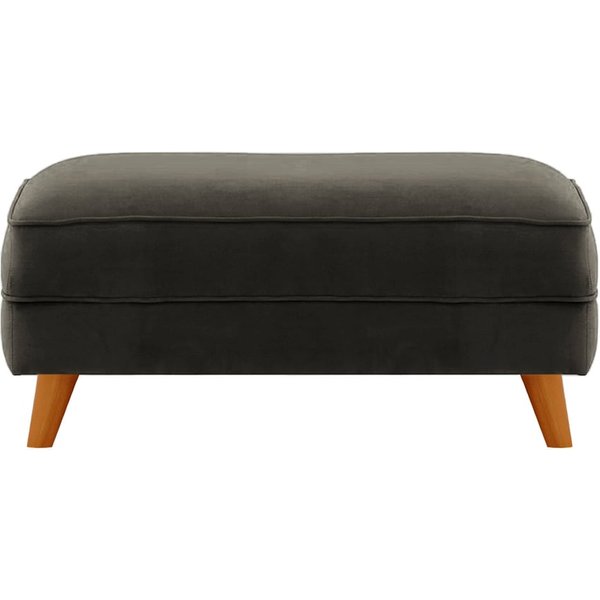 Magnus Footstool, black, Leg colour: aveo