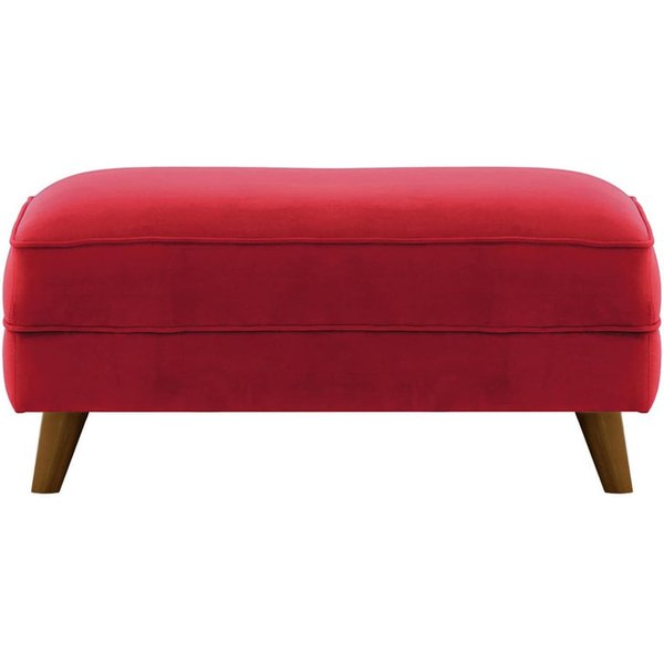 Magnus Footstool, dark red, Leg colour: dark oak