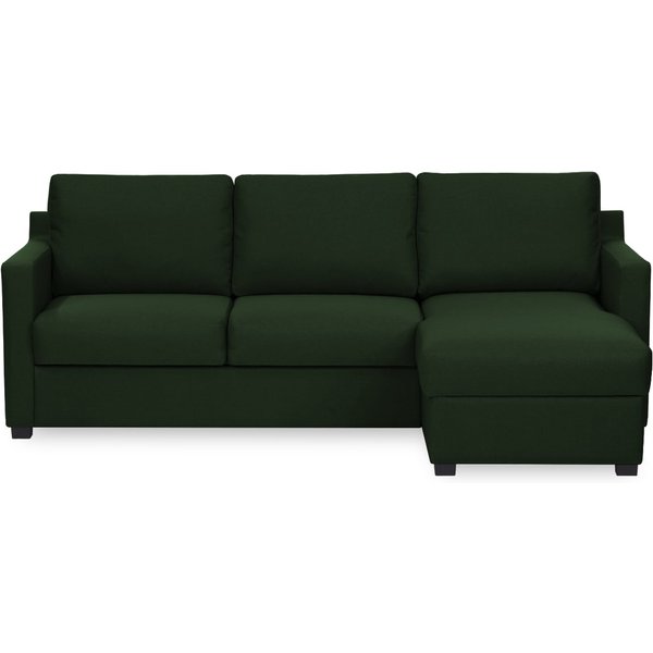 Kropp Right Hand Corner Sofa Bed With Storage, dark green