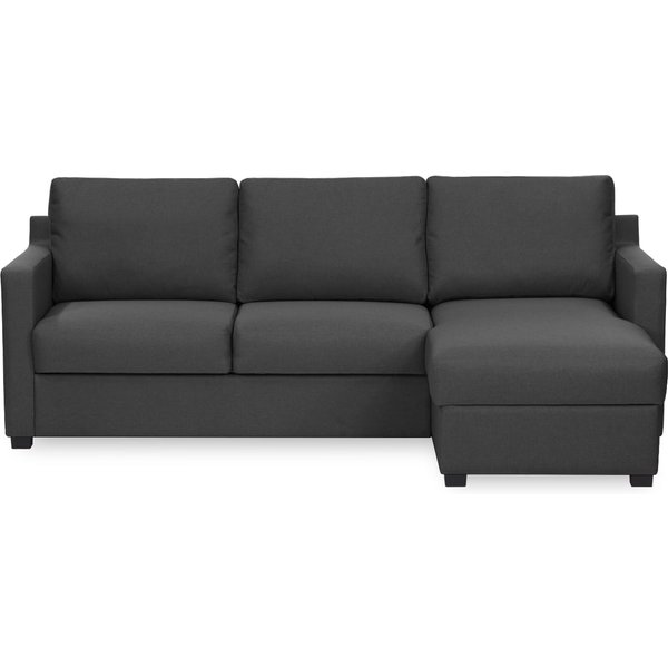 Kropp Right Hand Corner Sofa Bed With Storage, dark grey