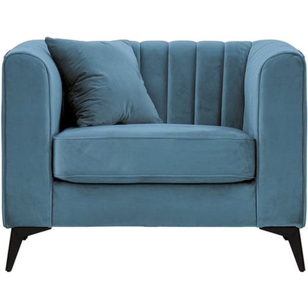 Mary Armchair, dirty blue, Leg colour: matte black