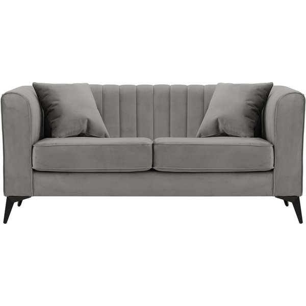 Mary 2 seater sofa, silver, Leg colour: matte black