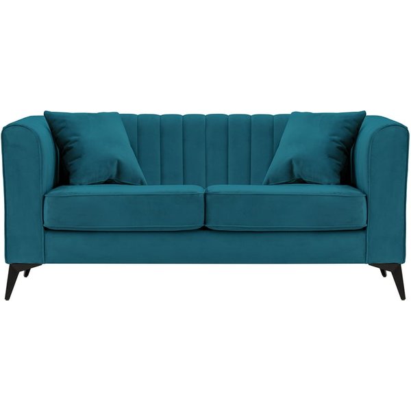 Mary 2 seater sofa, V 36 - Peacock, Leg colour: matte black