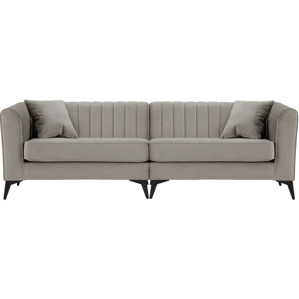 Mary 4 seater split sofa (2+2), silver, Leg colour: matte black