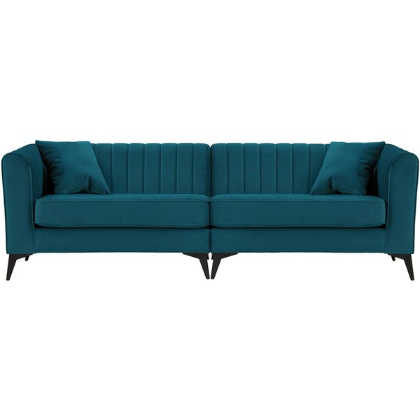 Mary 4 seater split sofa (2+2), V 36 - Peacock, Leg colour: matte black