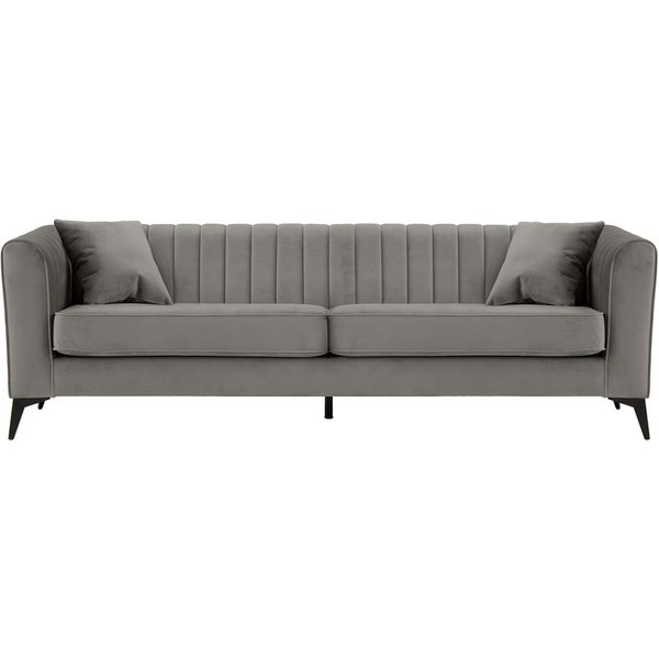 Mary 4 seater sofa, silver, Leg colour: matte black
