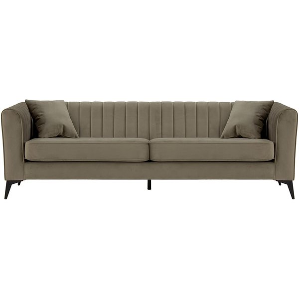 Mary 4 seater sofa, light beige, Leg colour: dark oak