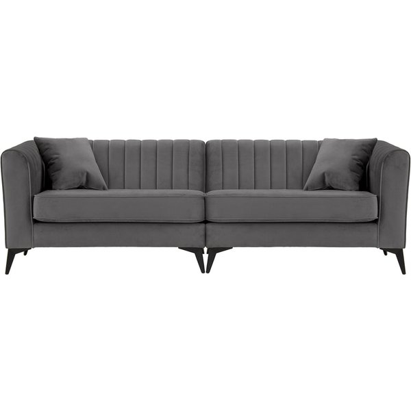 Mary 4 seater split sofa (2+2), grey, Leg colour: matte black