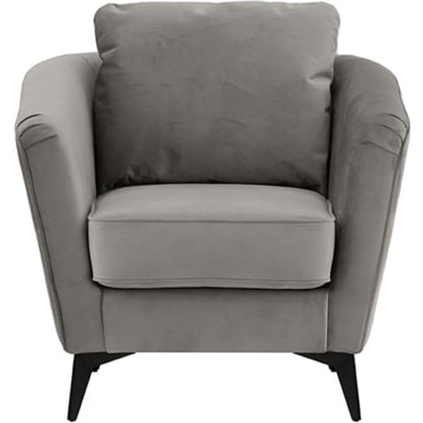 Mary Accent Chair, silver, Leg colour: matte black