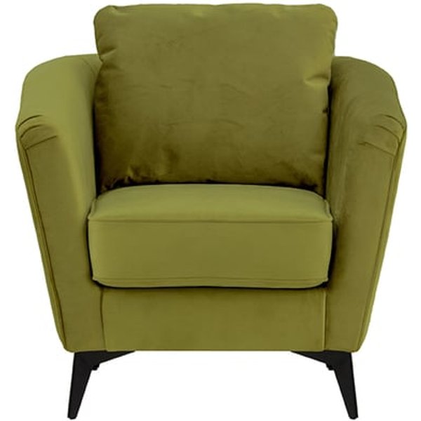 Mary Accent Chair, olive green, Leg colour: matte black