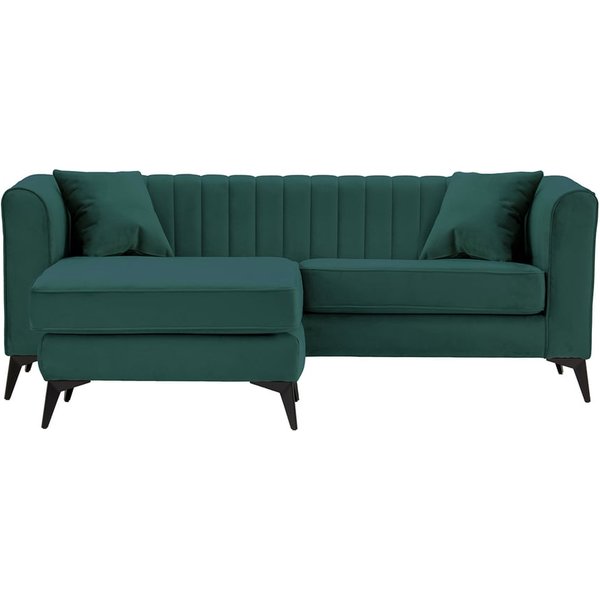 Mary Universal Corner Sofa, dark green, Leg colour: matte black