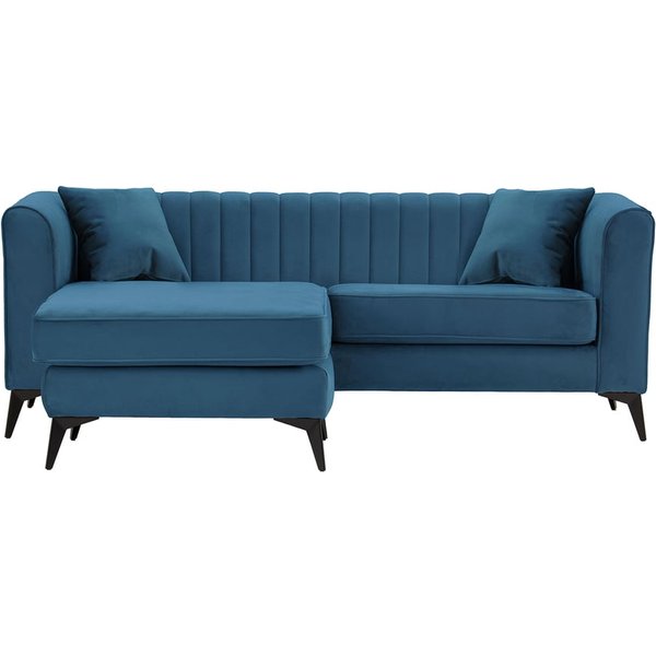 Mary Universal Corner Sofa, blue, Leg colour: matte black