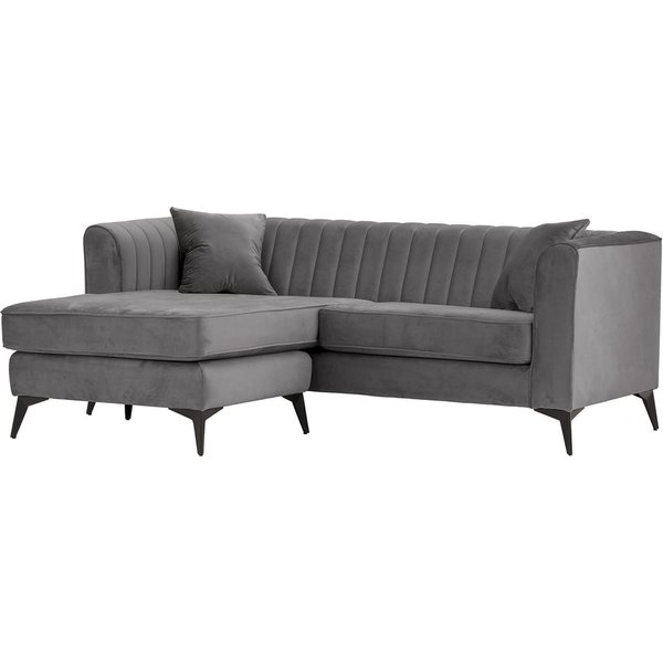 Mary Universal Corner Sofa, grey, Leg colour: matte black