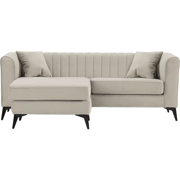 Mary Universal Corner Sofa, light beige, Leg colour: matte black