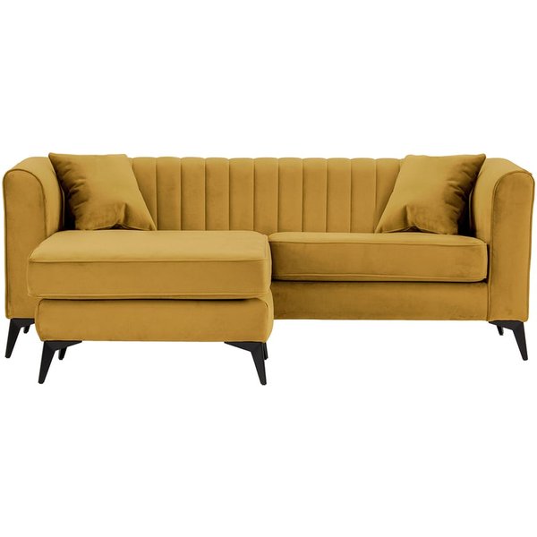 Mary Universal Corner Sofa, mustard, Leg colour: matte black
