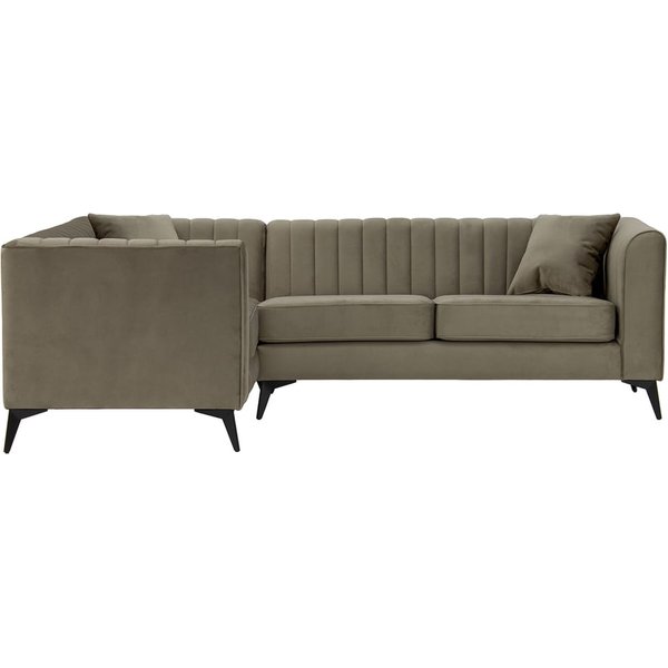 Mary Left Hand Corner Sofa, graphite, Leg colour: like oak
