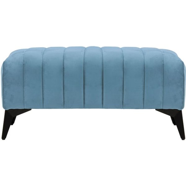Mary Small Footstool, dirty blue, Leg colour: matte black