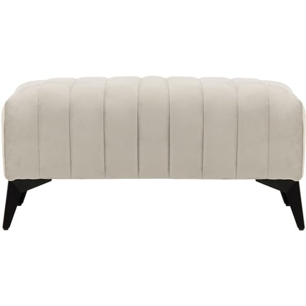 Mary Small Footstool, light beige, Leg colour: matte black