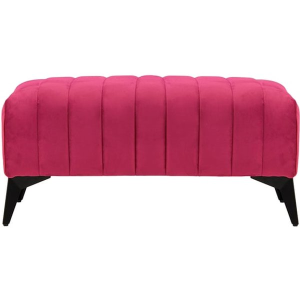 Mary Small Footstool, dark red, Leg colour: matte black