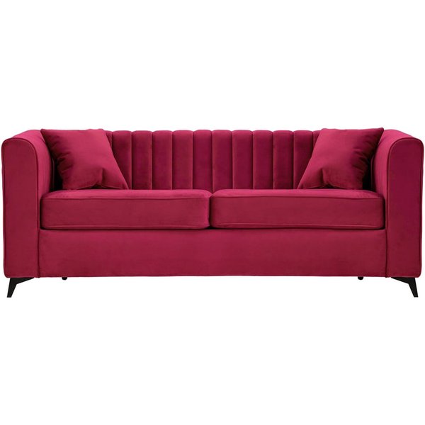 Mary Double Sofa Bed, dark red, Leg colour: matte black