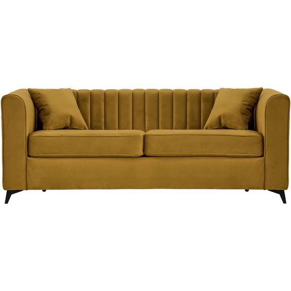 Mary Double Sofa Bed, mustard, Leg colour: matte black