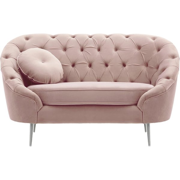 Kooper Armchair with quilting, lilac, Leg colour: chrome metal