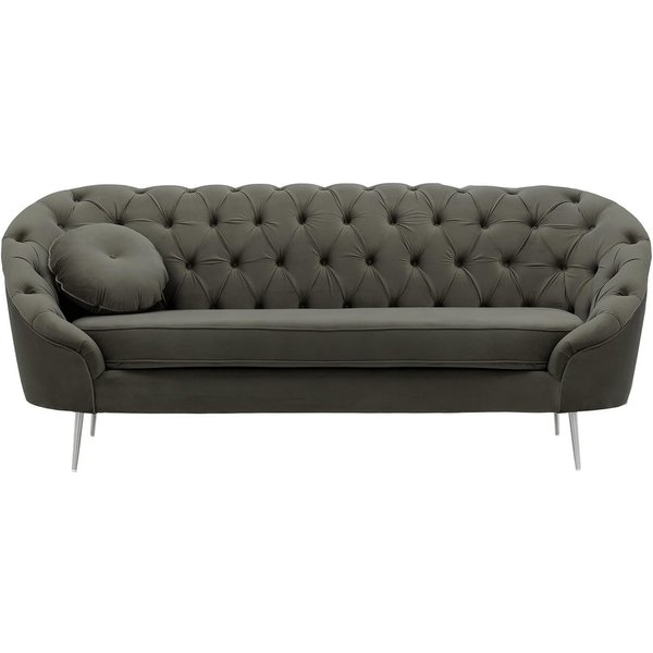 Kooper 2,5 Seater Sofa with quilting, graphite, Leg colour: chrome metal