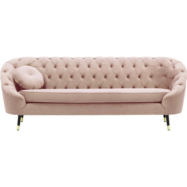 Kooper 3 Seater Sofa with quilting, lilac, Leg colour: Black + gold