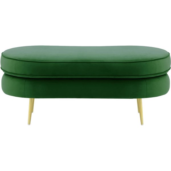 Kooper Footstool, dark green, Leg colour: gold metal